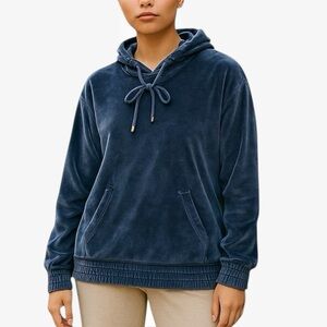 Michael Kors Hooded Velvet Sweatshirt with Pockets Size L – New